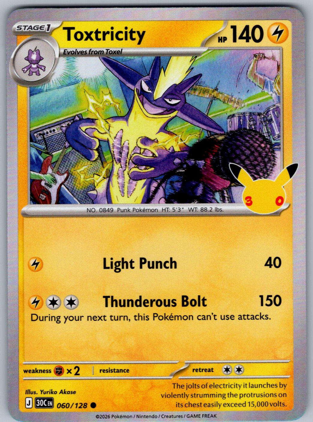 Toxtricity 060/128 ME: 30th Celebration Pokemon Holo
