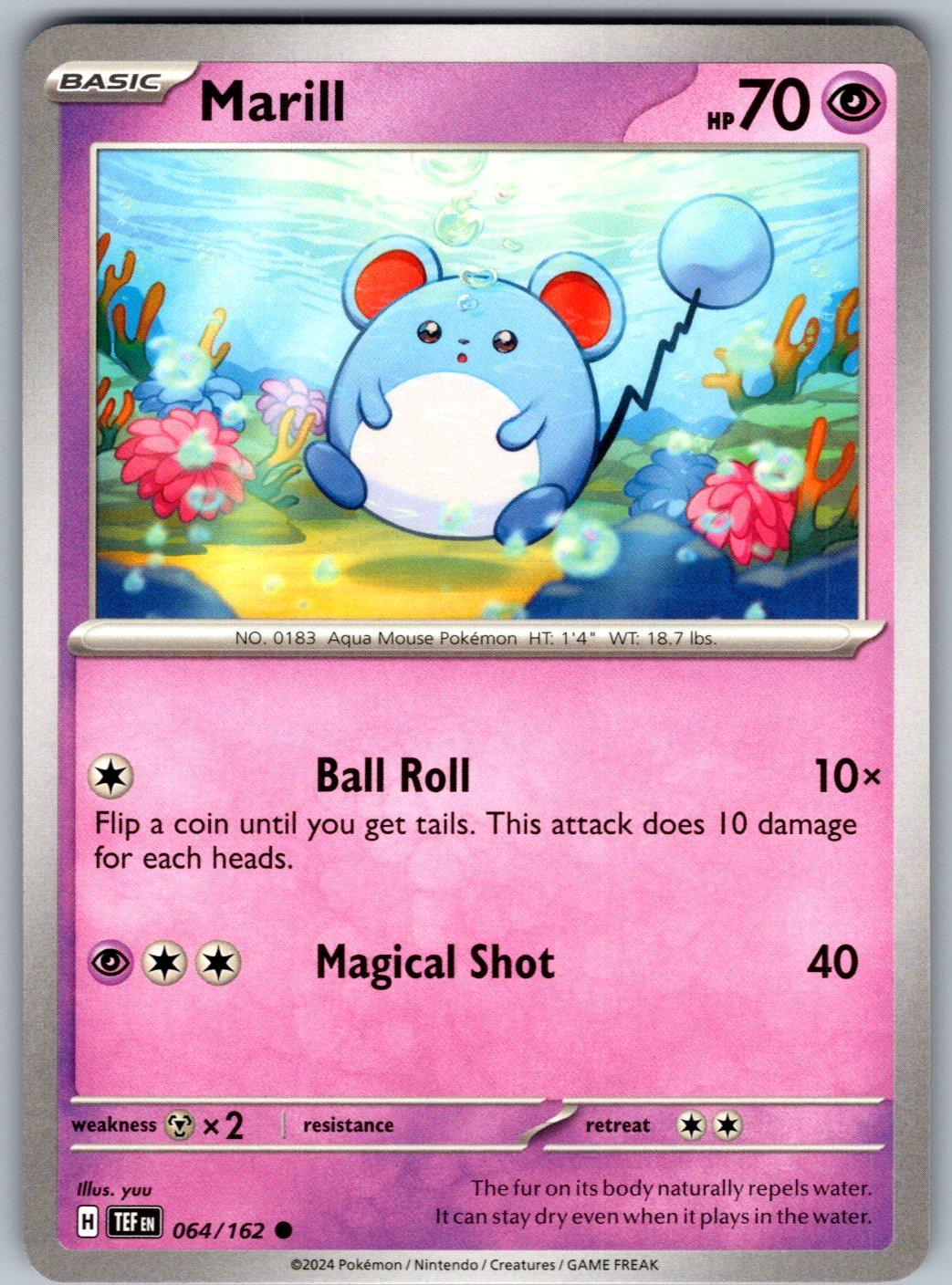 Marill 064/162 Temporal Forces Pokemon