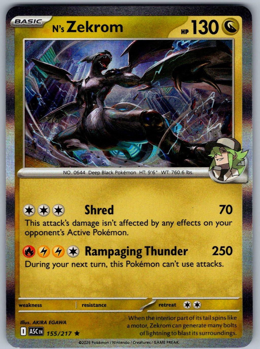 N's Zekrom 155/217 Ascended Heroes Pokemon Holo