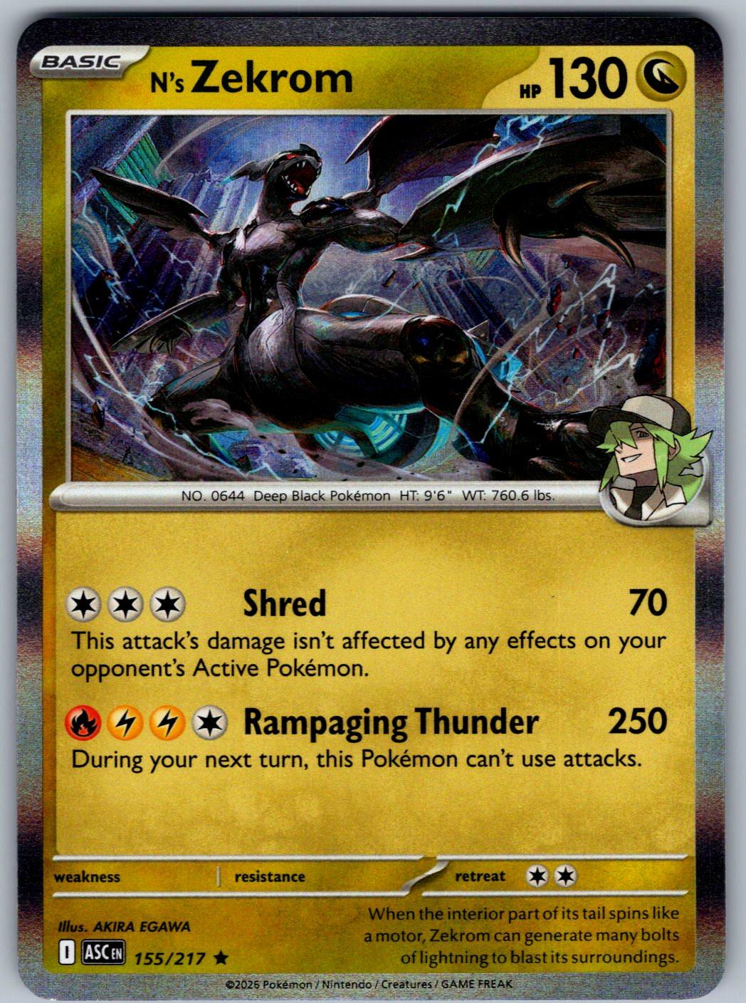 N's Zekrom 155/217 Ascended Heroes Pokemon Holo