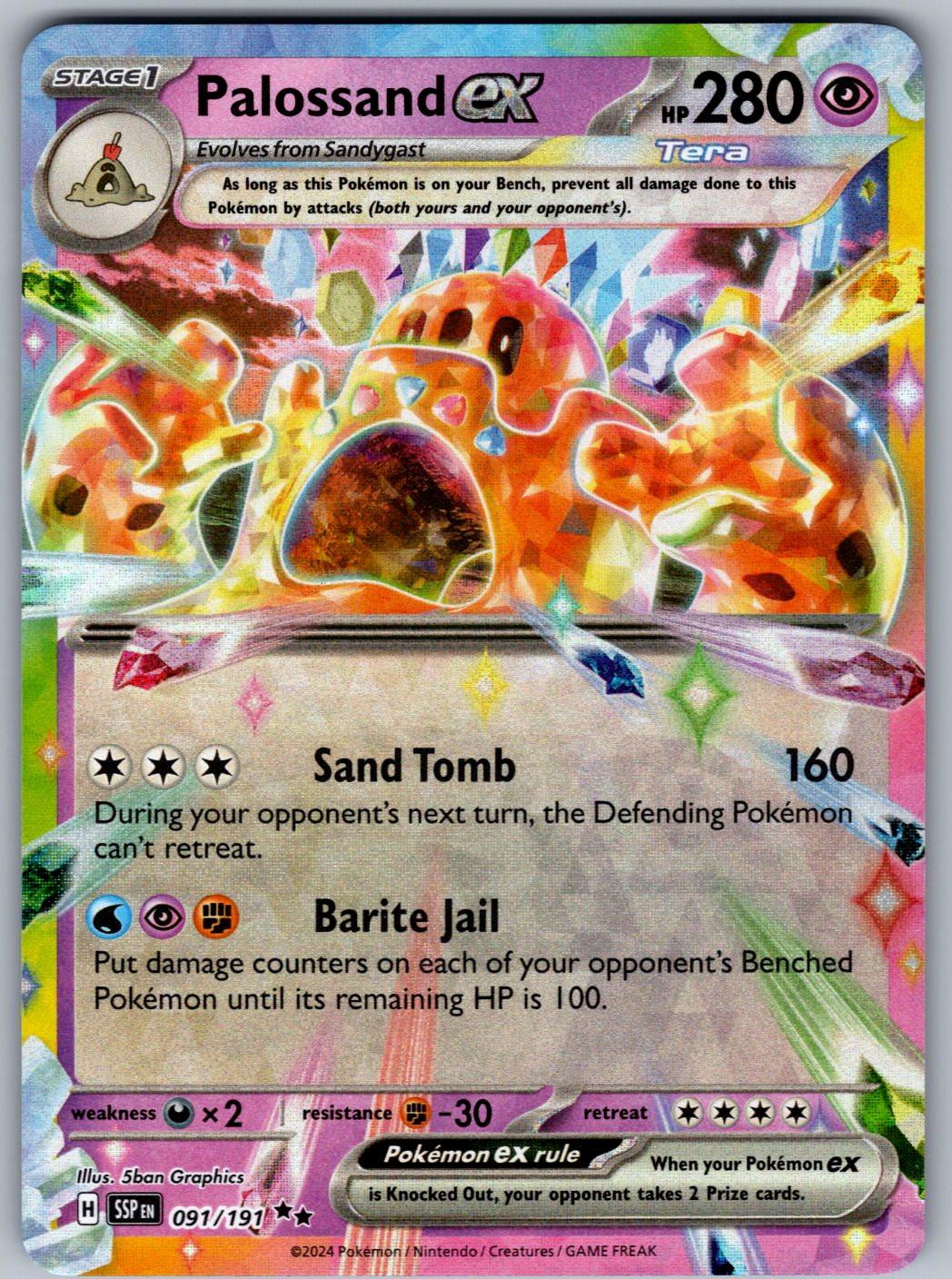 Palossand ex 091/191 Surging Sparks Pokemon Holo