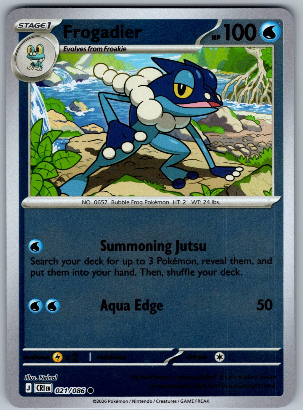 Frogadier 021/086 Chaos Rising Pokemon Reverse Holo