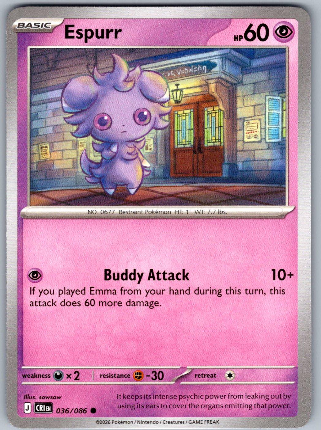 Espurr 036/086 Chaos Rising Pokemon