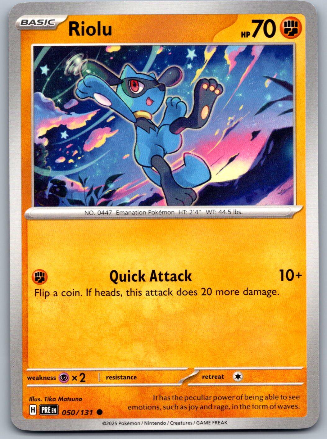 Riolu 050/131 Prismatic Evolutions Pokemon
