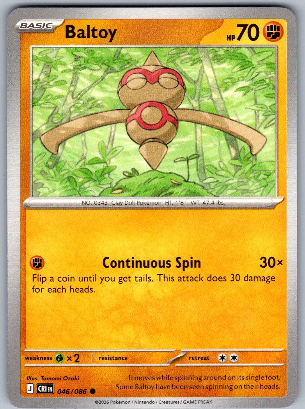 Baltoy 046/086 Chaos Rising Pokemon