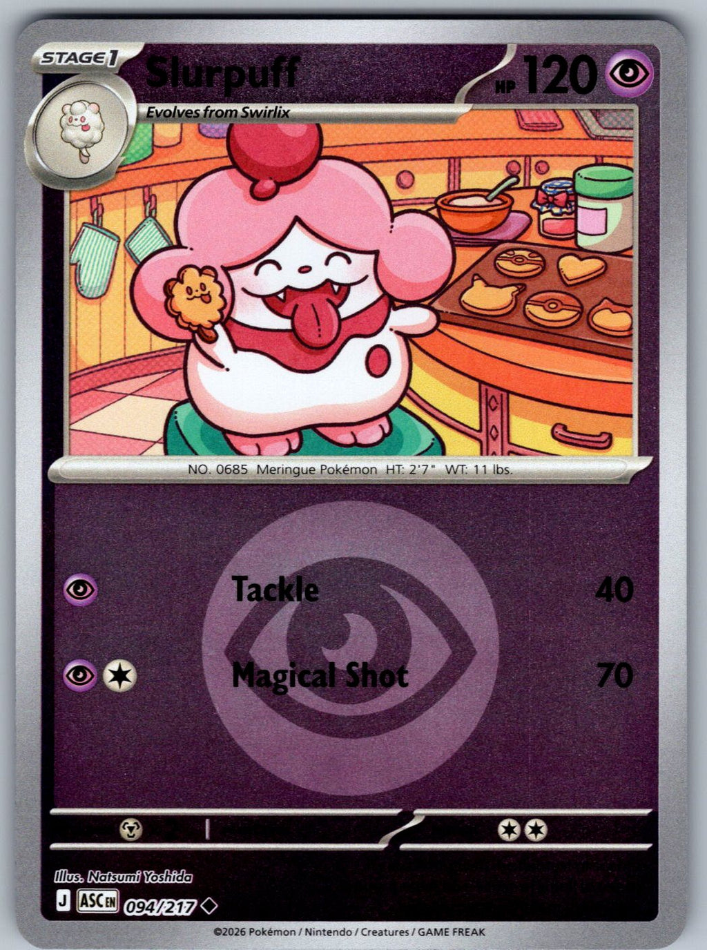 Slurpuff (Energy Symbol Pattern) 094/217 Ascended Heroes Pokemon Reverse Holo
