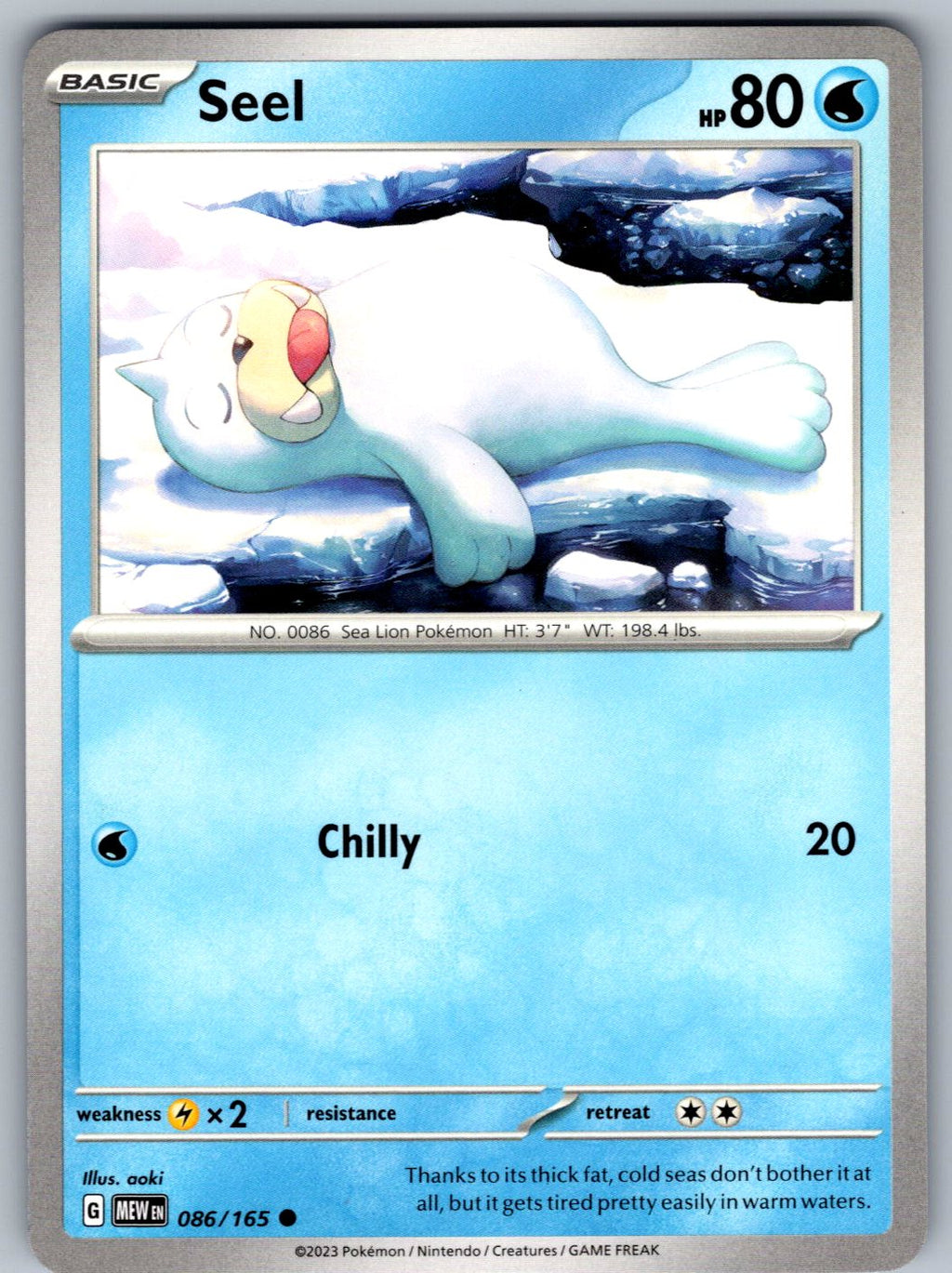 Seel 086/165 151 Pokemon