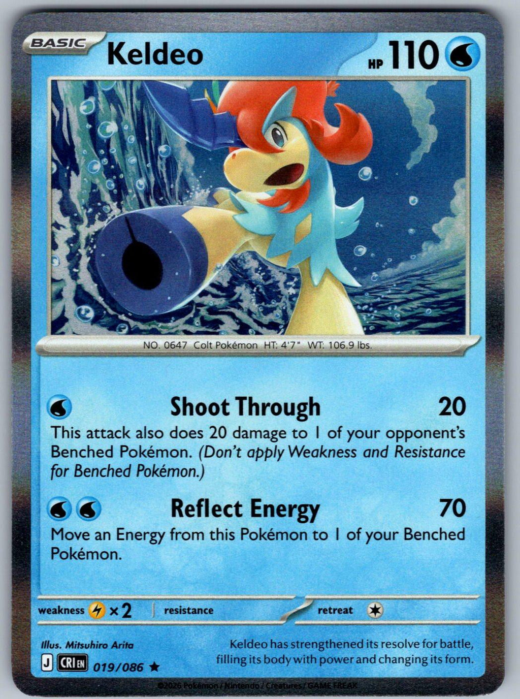 Keldeo 019/086 Chaos Rising Pokemon Holo