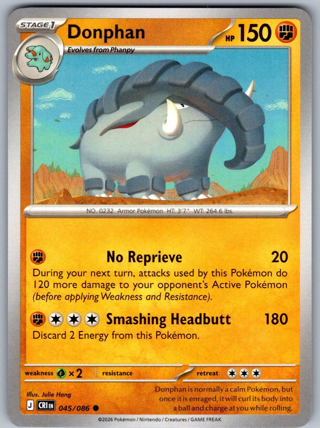 Donphan 045/086 Chaos Rising Pokemon