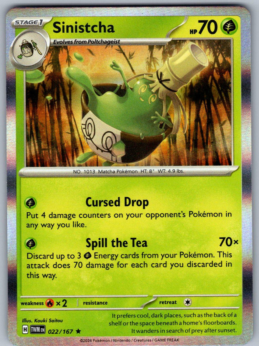 Sinistcha 022/167 Twilight Masquerade Pokemon Holo