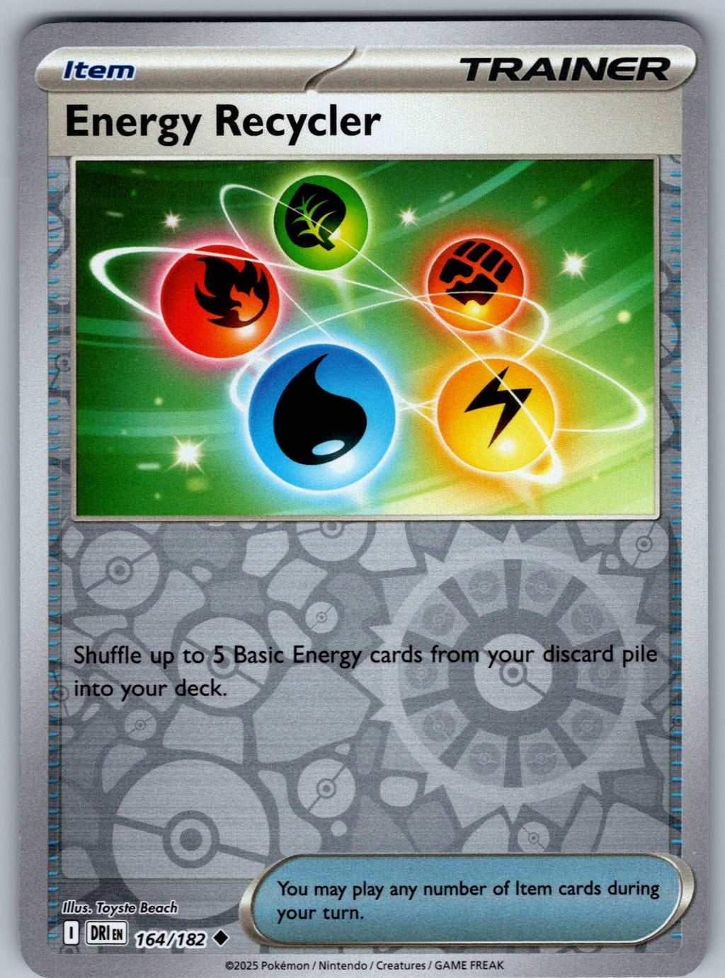 Energy Recycler 164/182 Destined Rivals Pokemon Reverse Holo