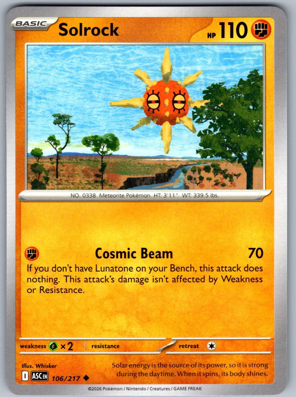 Solrock 106/217 Ascended Heroes Pokemon