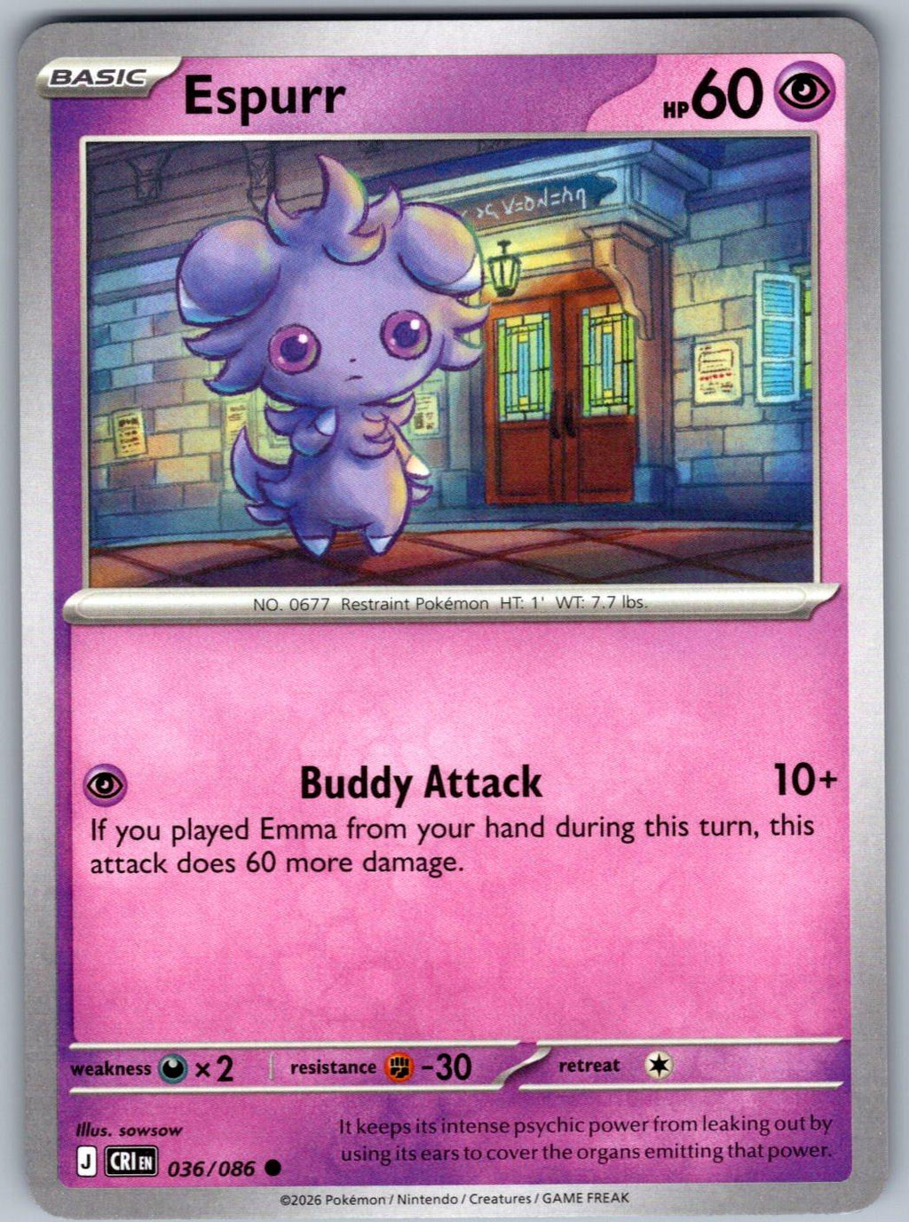 Espurr 036/086 Chaos Rising Pokemon