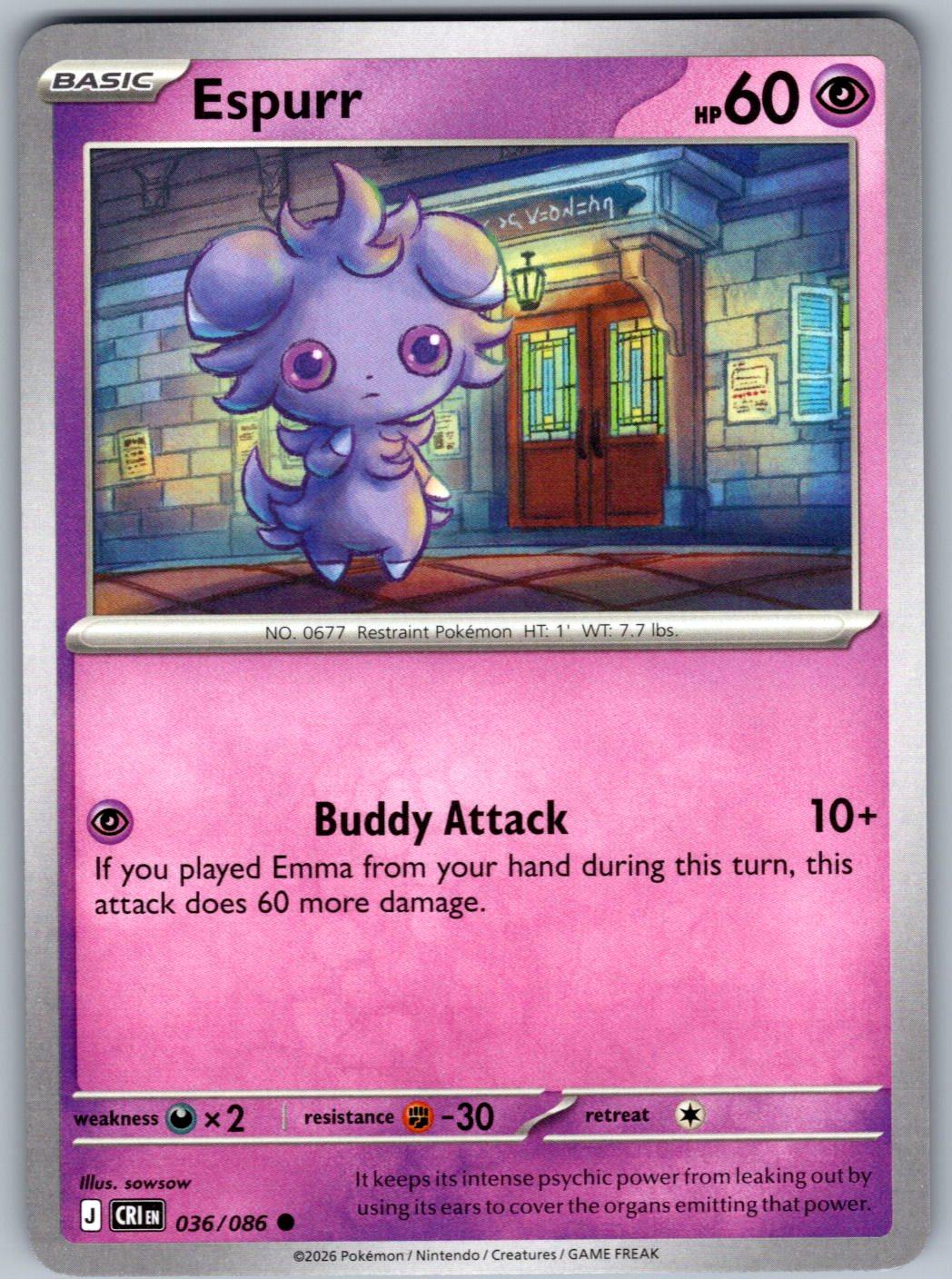 Espurr 036/086 Chaos Rising Pokemon