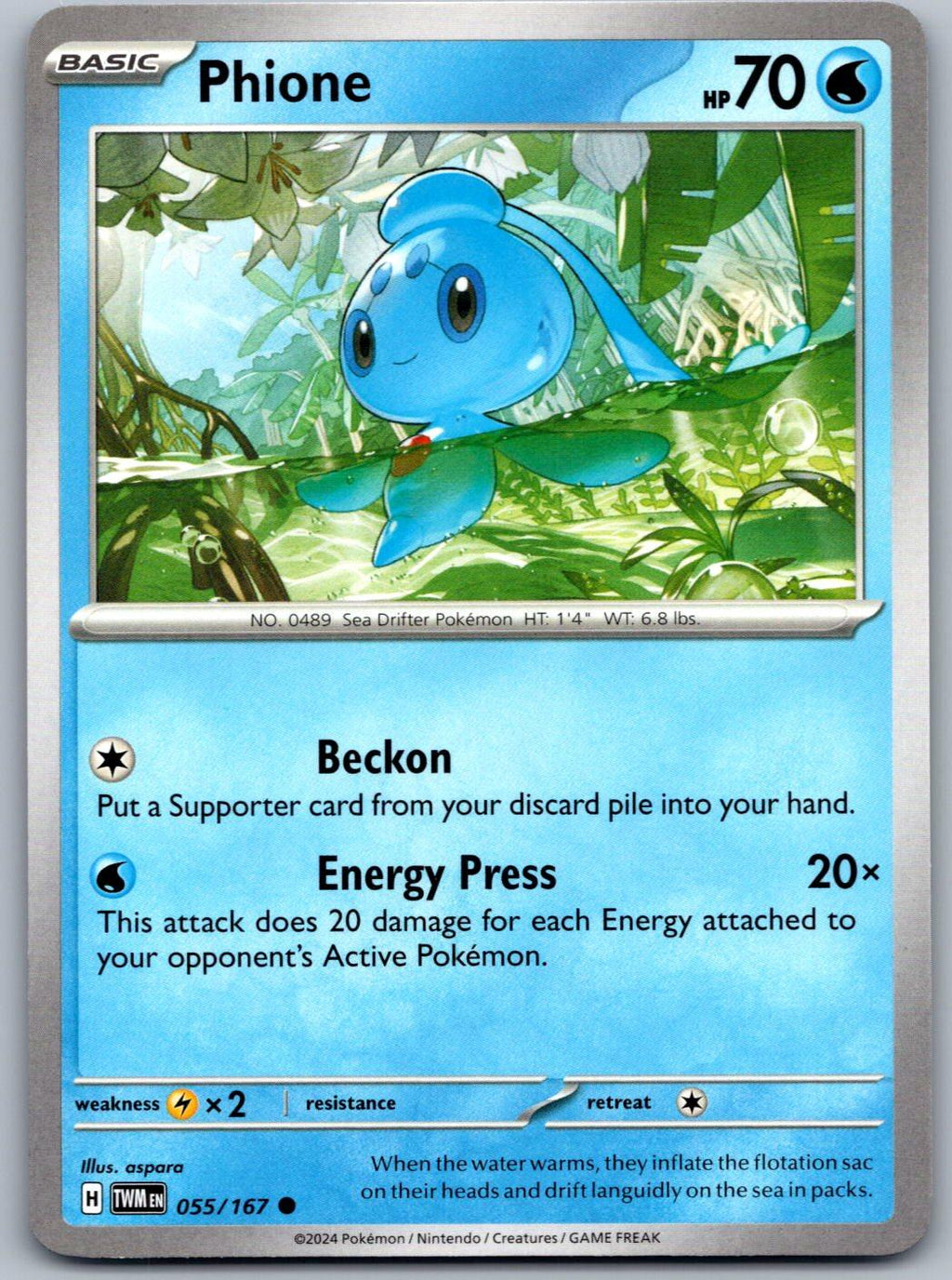 Phione 055/167 Twilight Masquerade Pokemon