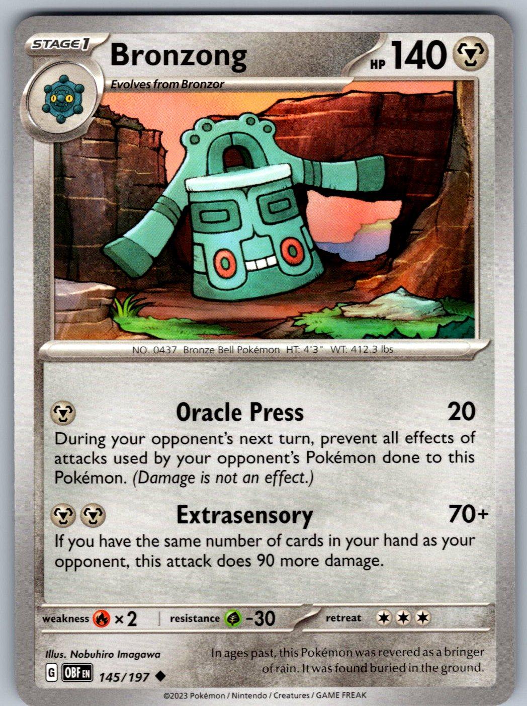 Bronzong 145/197 Obsidian Flames Pokemon