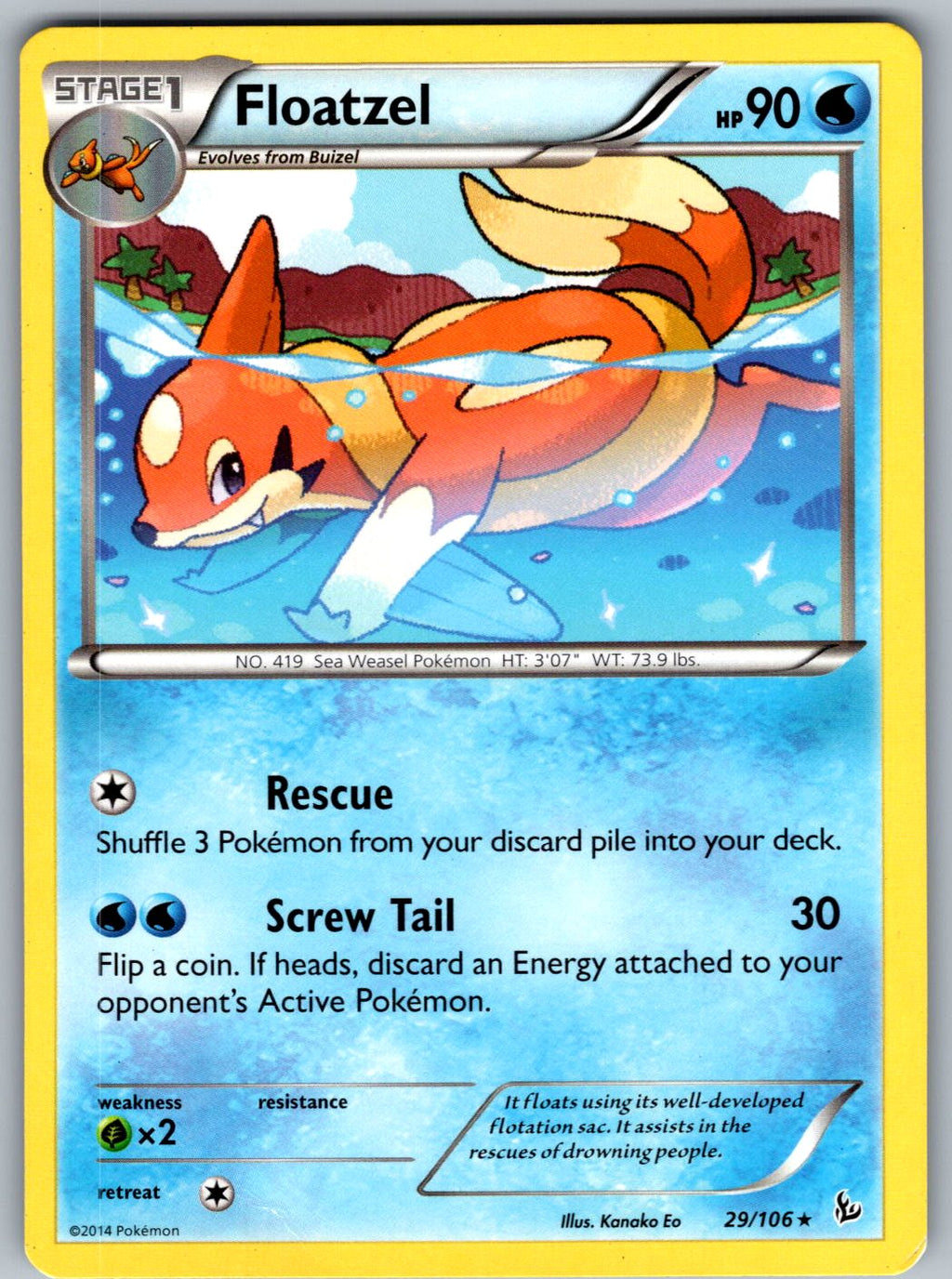 Floatzel 29/106 Flashfire Pokemon