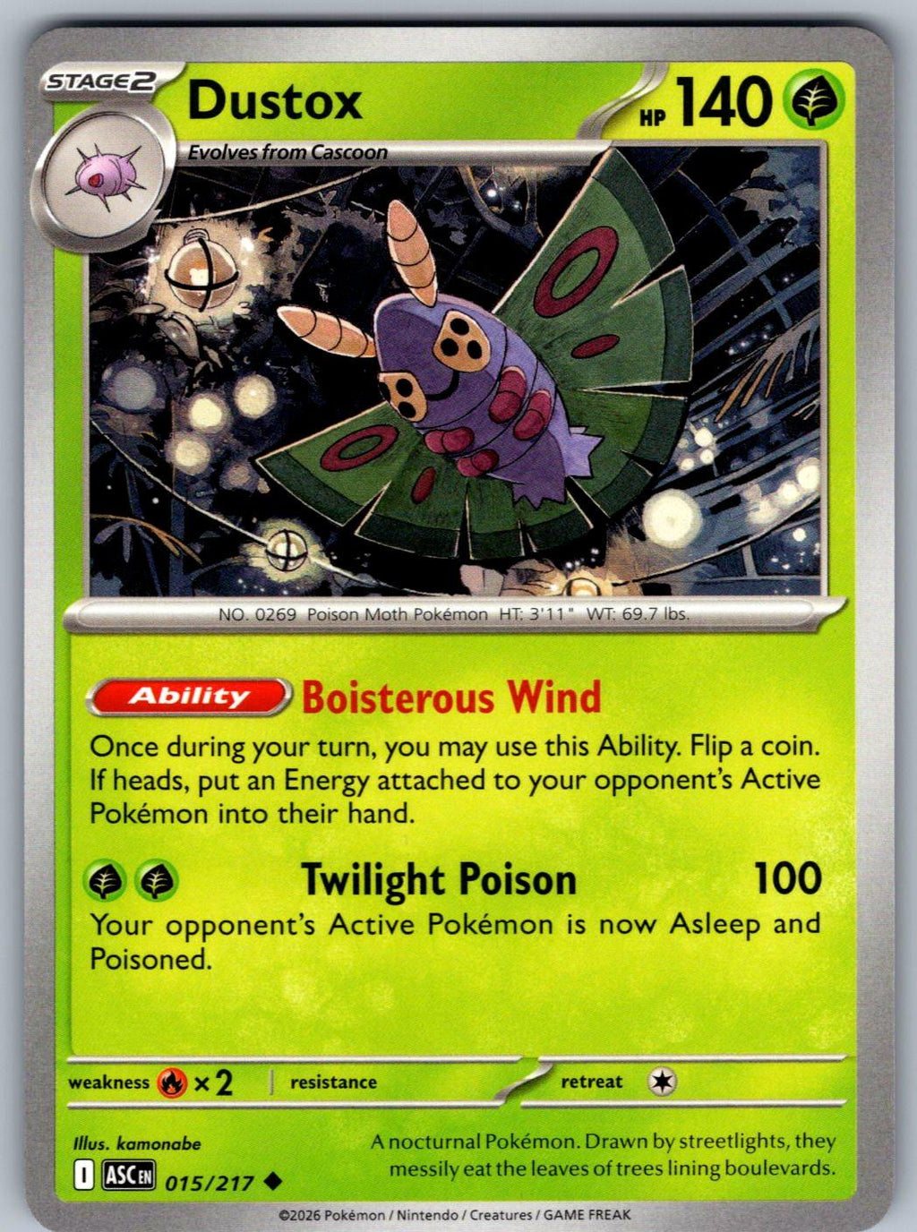Dustox 015/217 Ascended Heroes Pokemon