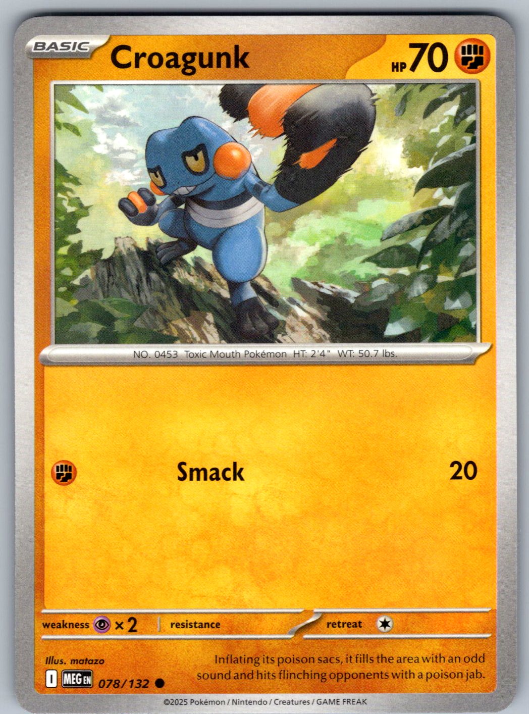 Croagunk 078/132 Mega Evolution Pokemon