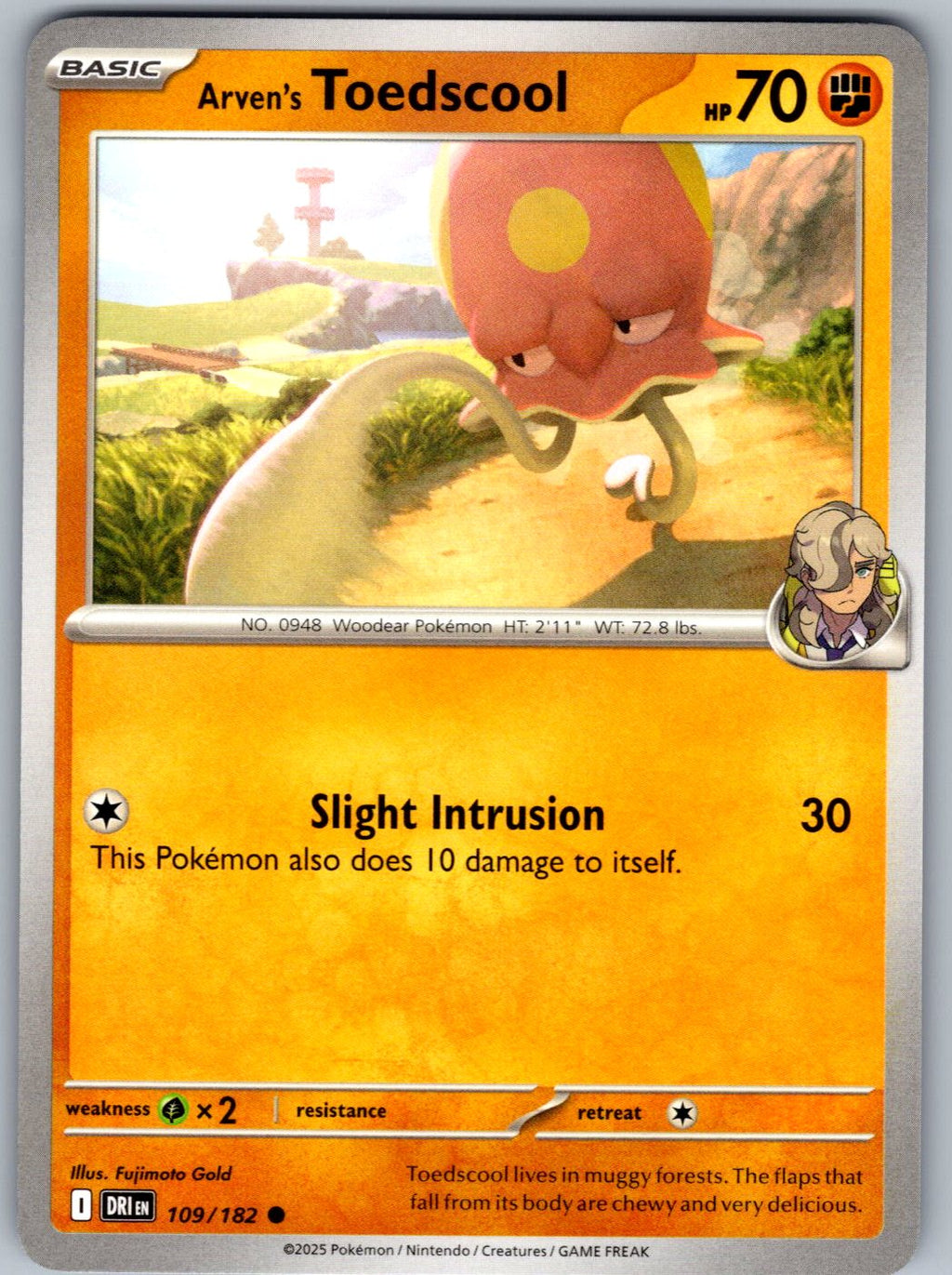 Arven's Toedscool 109/182 Destined Rivals Pokemon