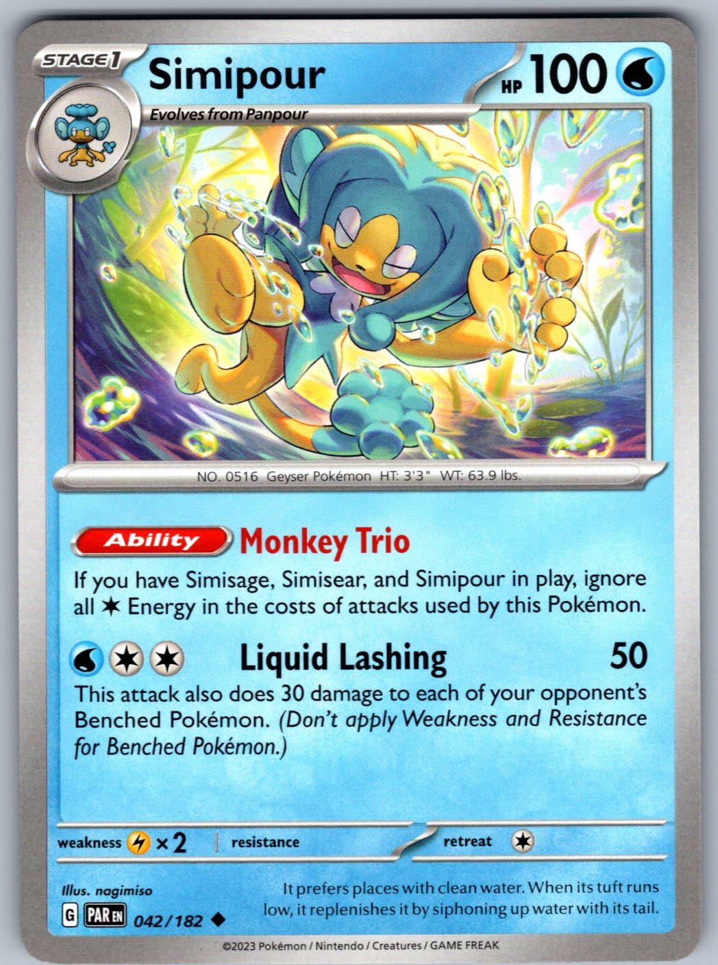 Simipour 042/182 Paradox Rift Pokemon
