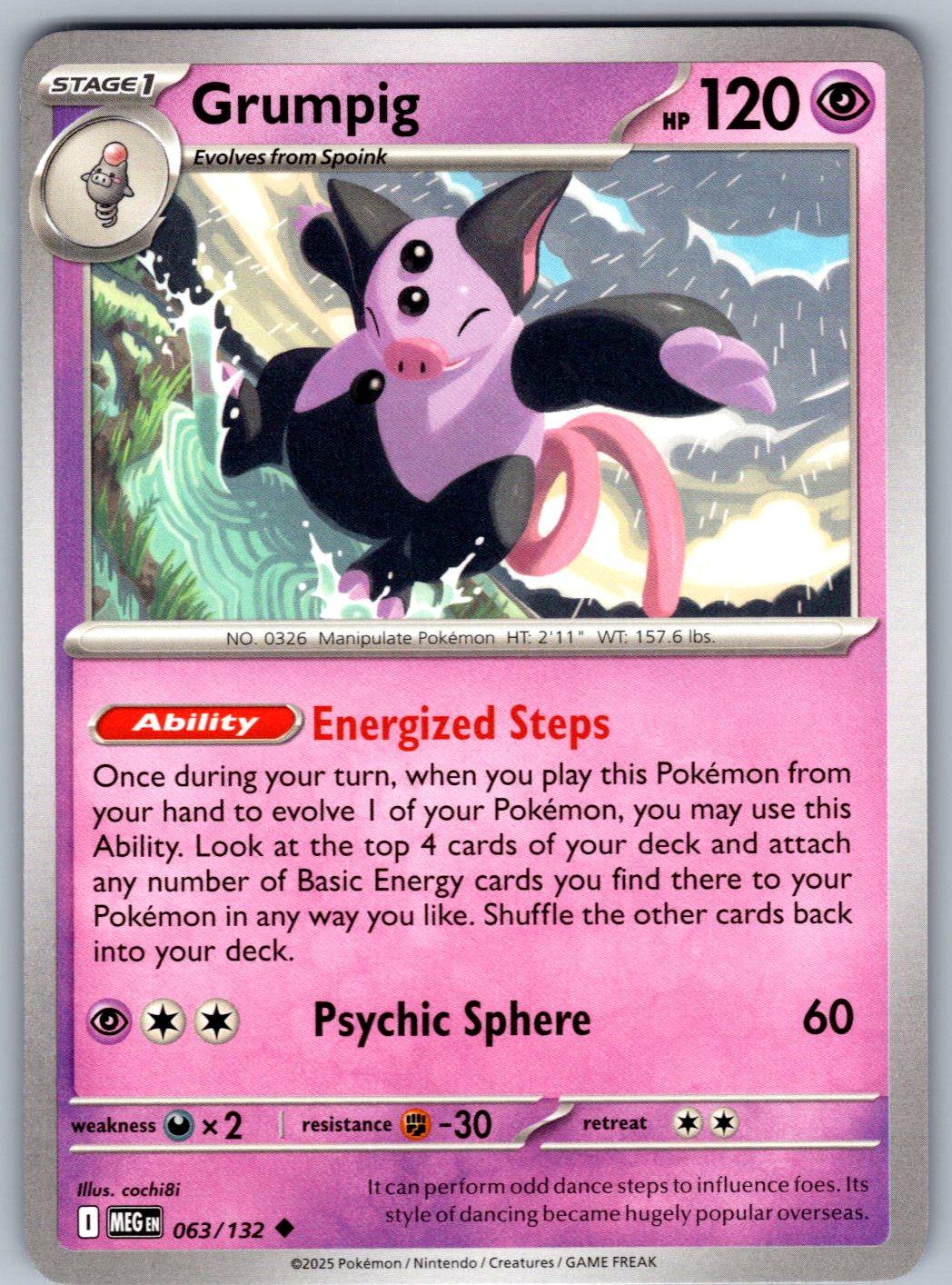 Grumpig 063/132 Mega Evolution Pokemon
