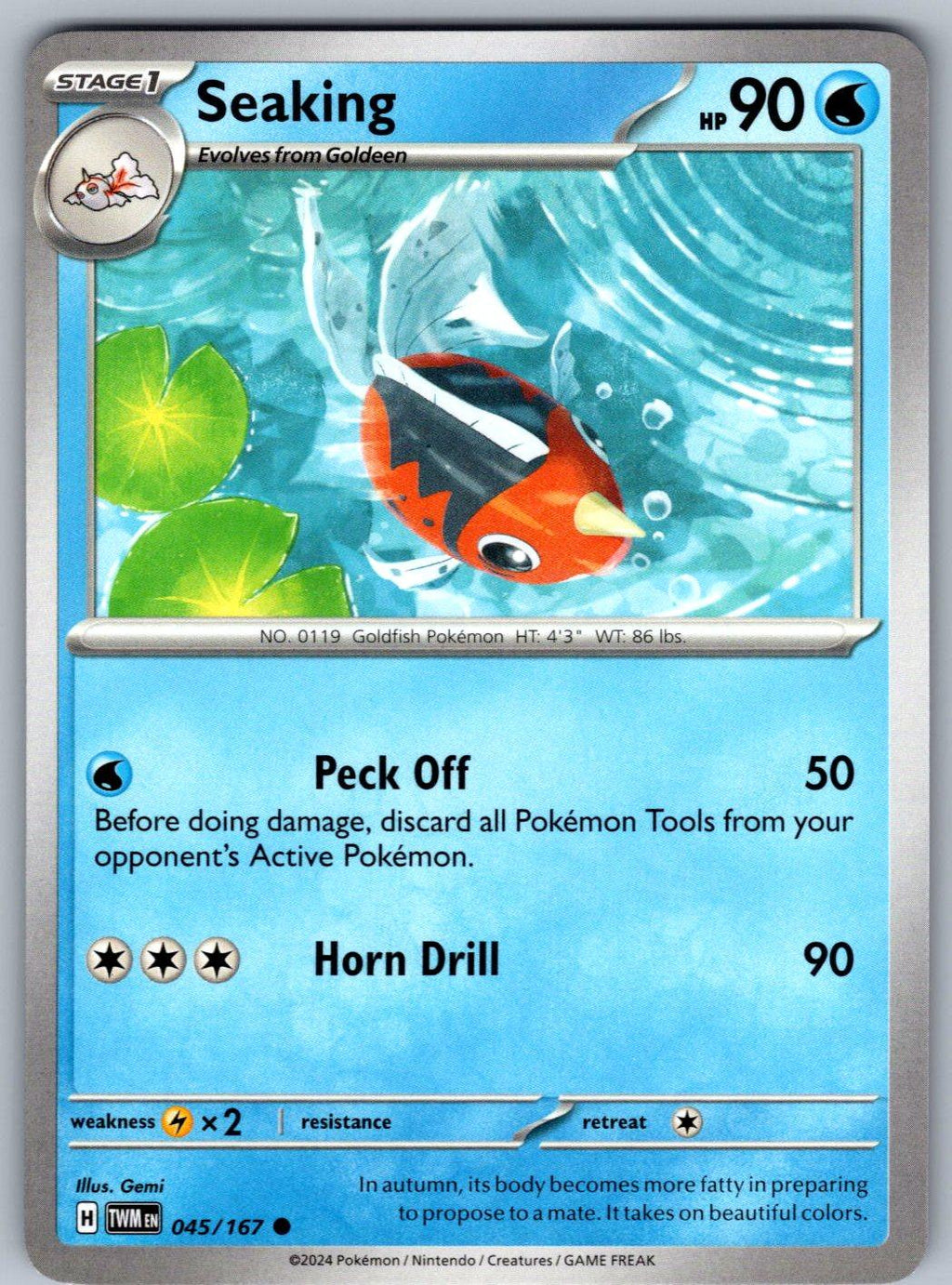 Seaking 045/167 Twilight Masquerade Pokemon