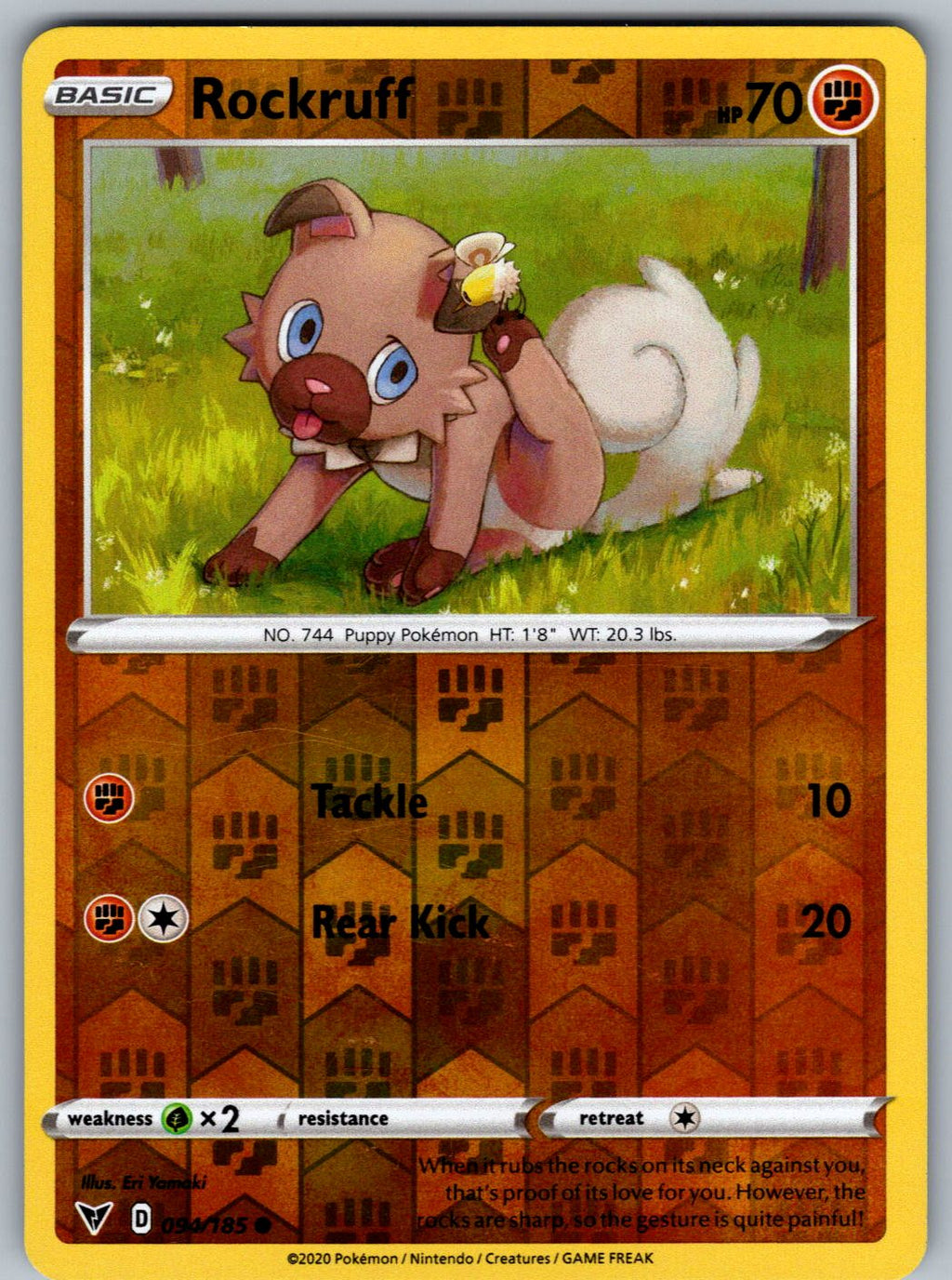 Rockruff 094/185 Vivid Voltage Pokemon Reverse Holo