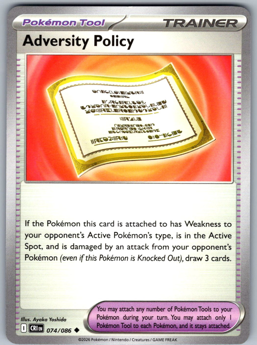 Adversity Policy 074/086 Chaos Rising Pokemon