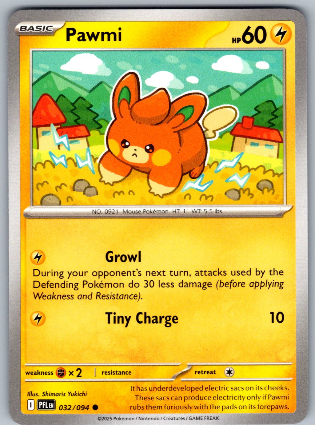 Pawmi 032/094 Phantasmal Flames Pokemon