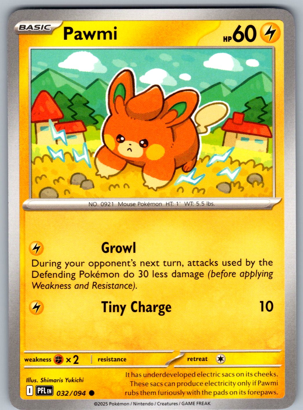 Pawmi 032/094 Phantasmal Flames Pokemon
