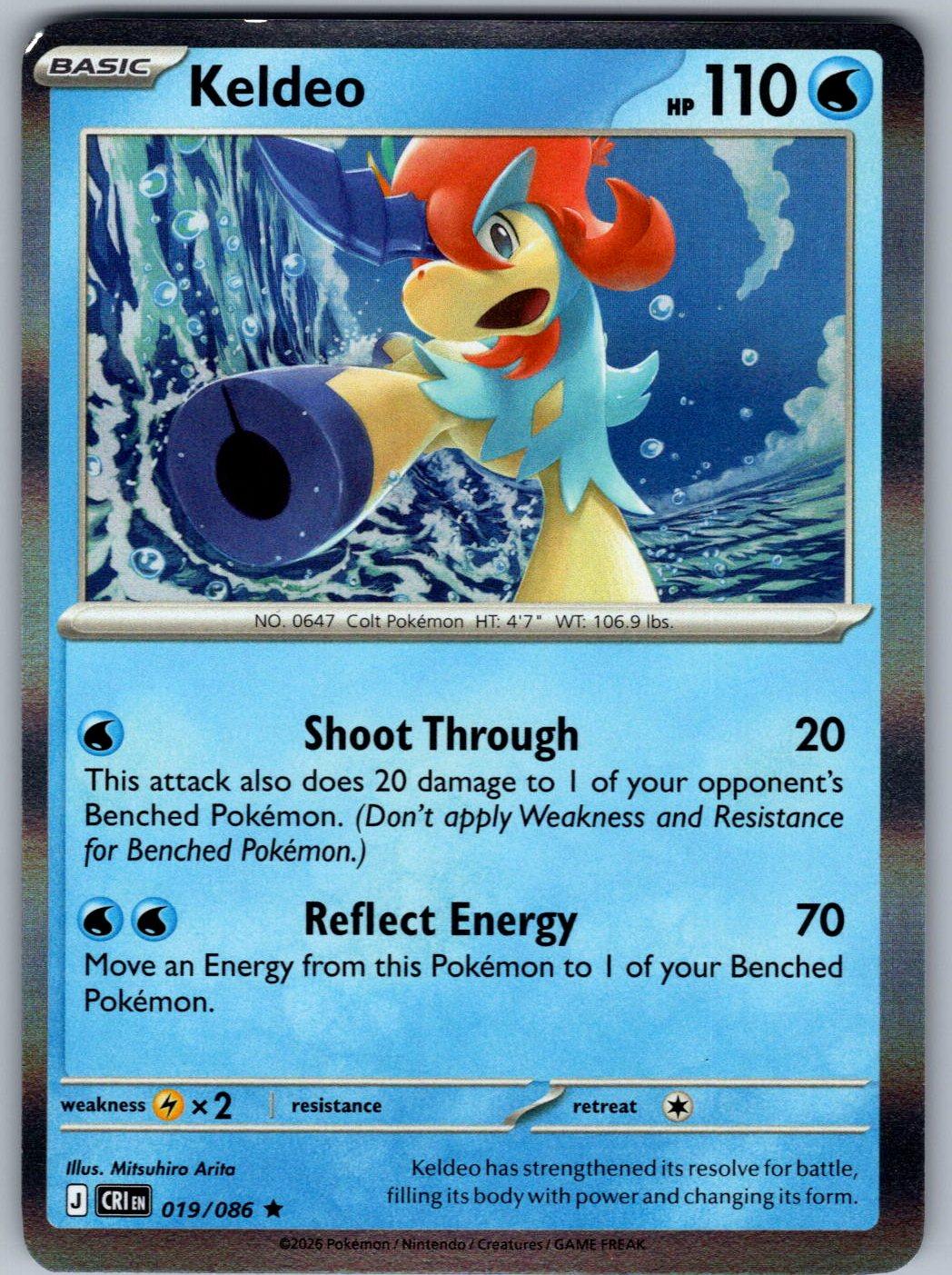 Keldeo 019/086 Chaos Rising Pokemon Holo