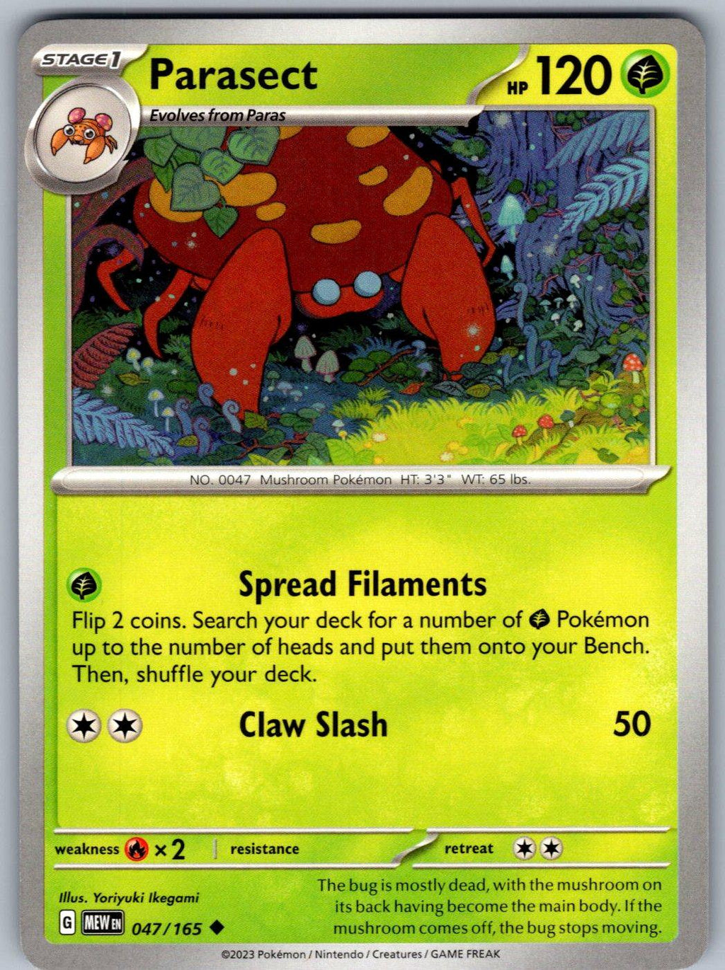 Parasect 047/165 151 Pokemon