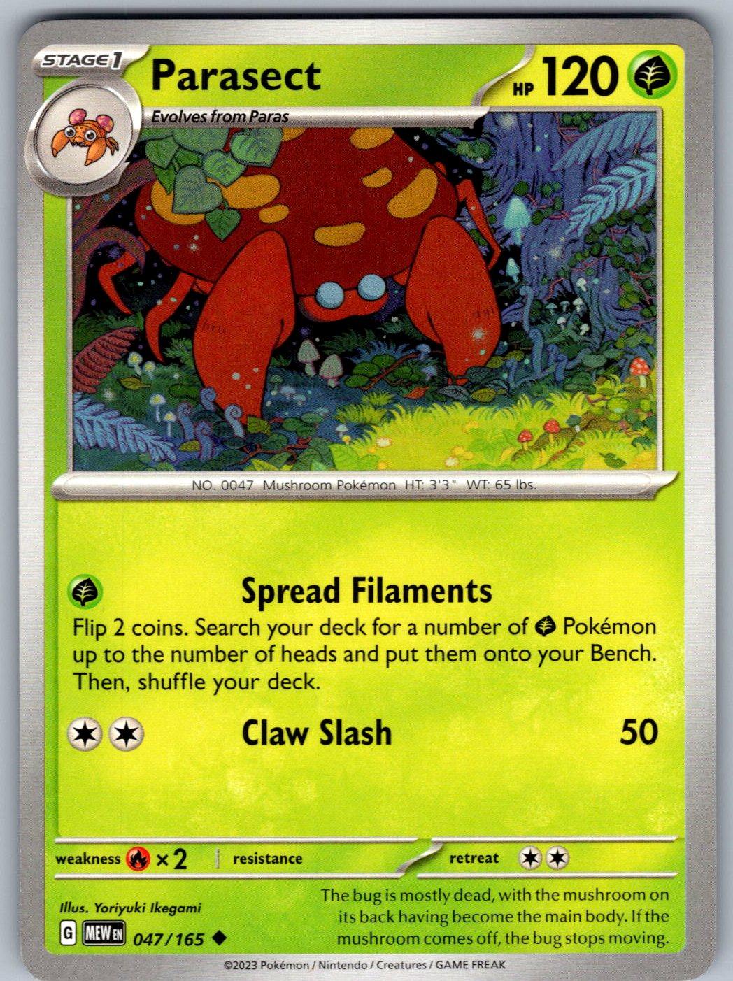 Parasect 047/165 151 Pokemon