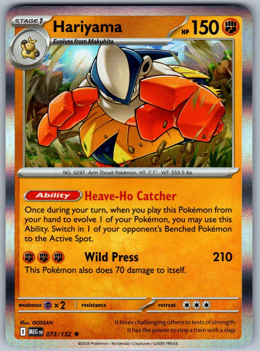 Hariyama 073/132 Mega Evolution Pokemon Holo