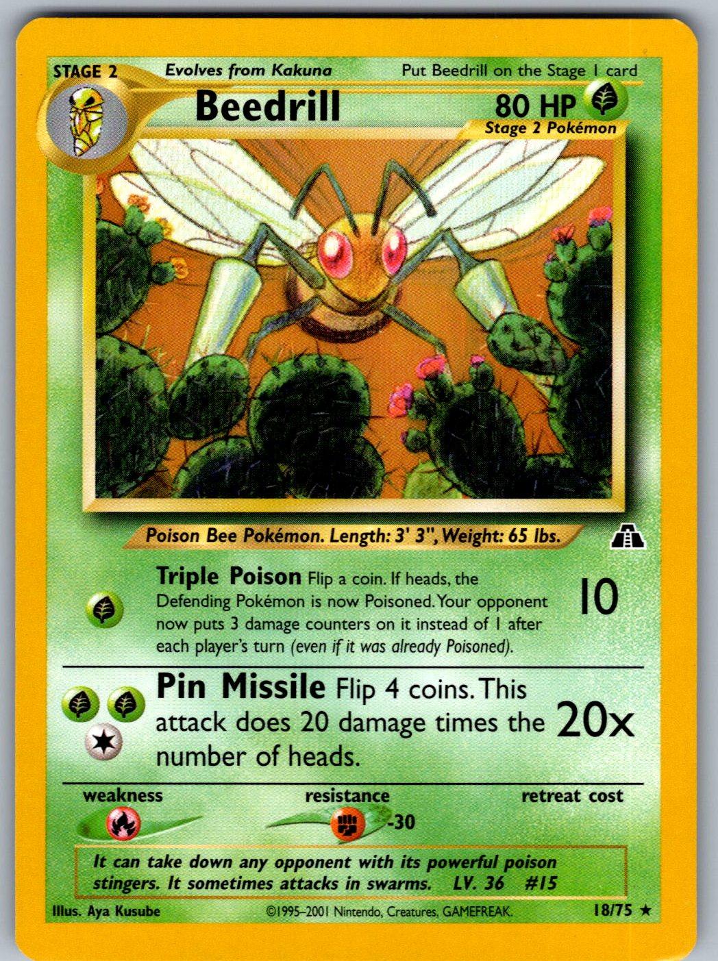 Beedrill 18/75 Neo Discovery Pokemon Unlimited