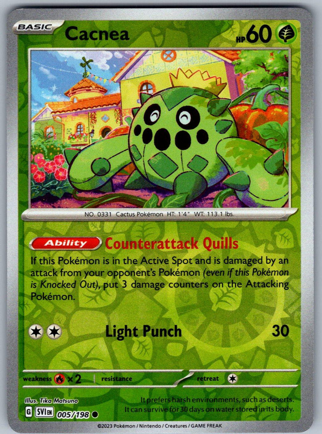 Cacnea 005/198 Scarlet & Violet Pokemon Reverse Holo