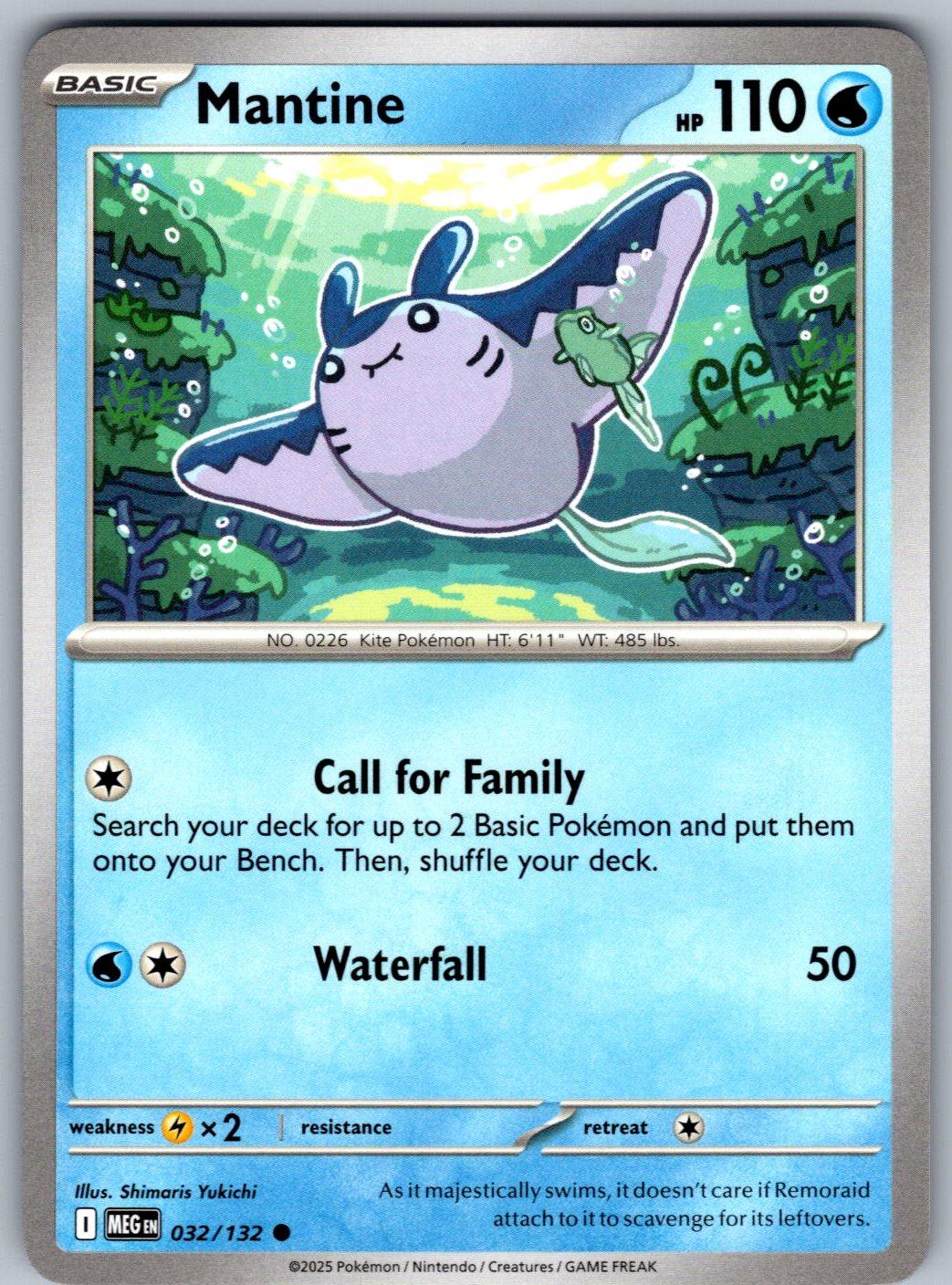 Mantine 032/132 Mega Evolution Pokemon
