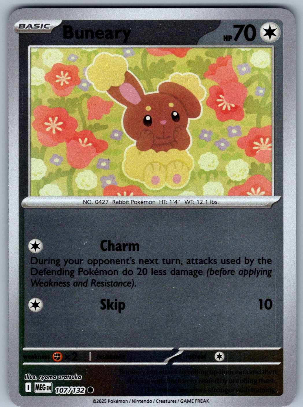 Buneary 107/132 Mega Evolution Pokemon Reverse Holo