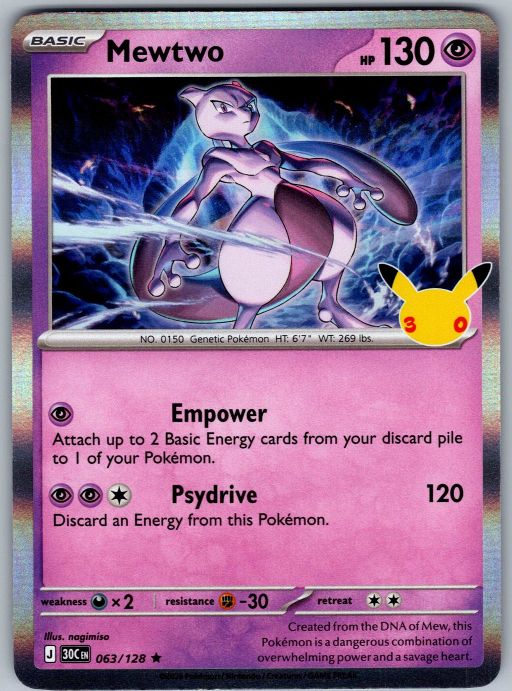 Mewtwo 063/128 ME: 30th Celebration Pokemon Holo