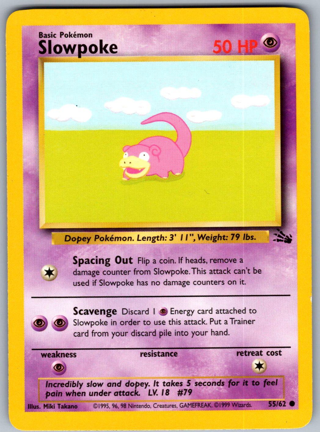 Slowpoke 55/62 Fossil Pokemon Unlimited