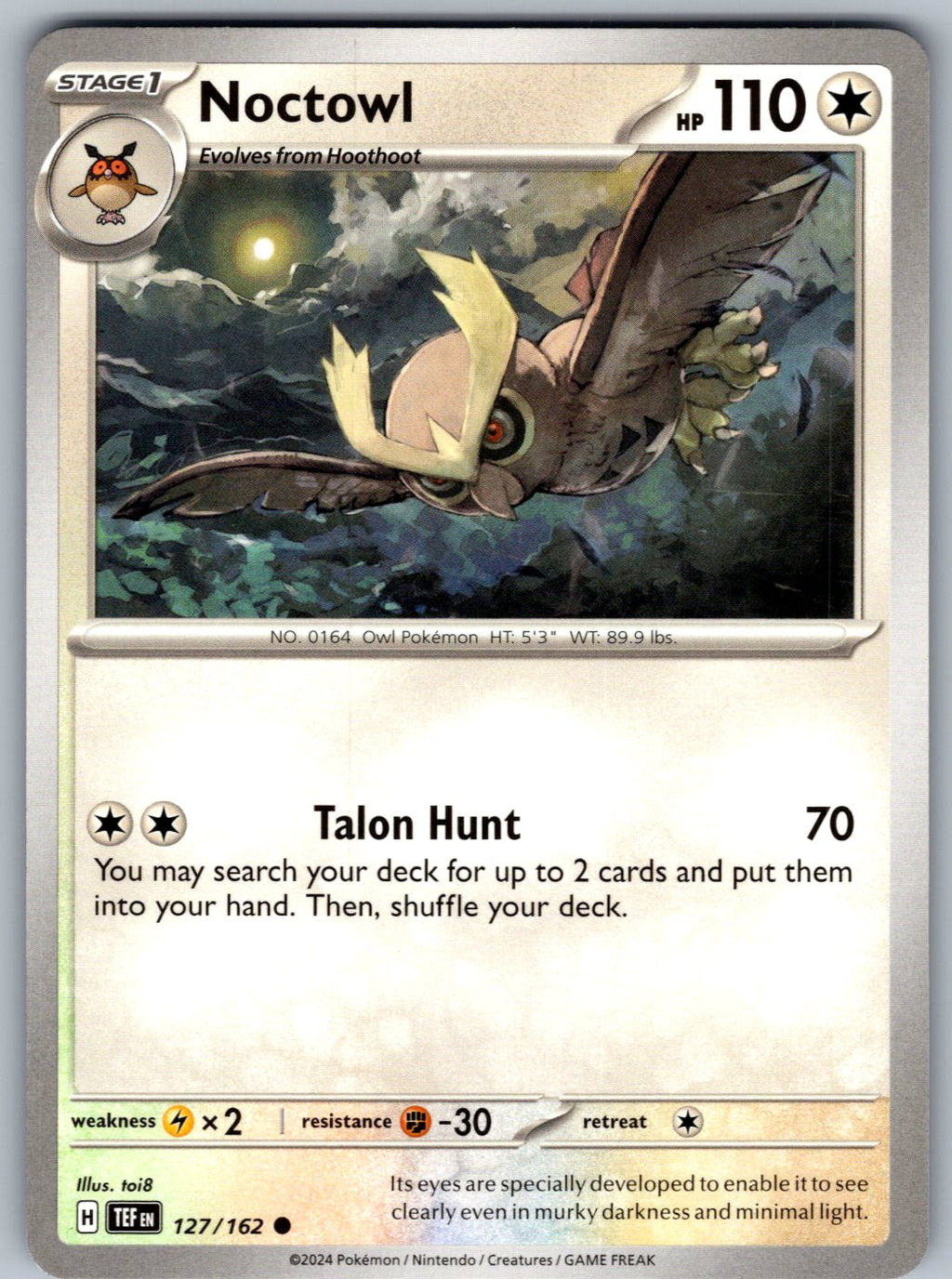 Noctowl 127/162 Temporal Forces Pokemon