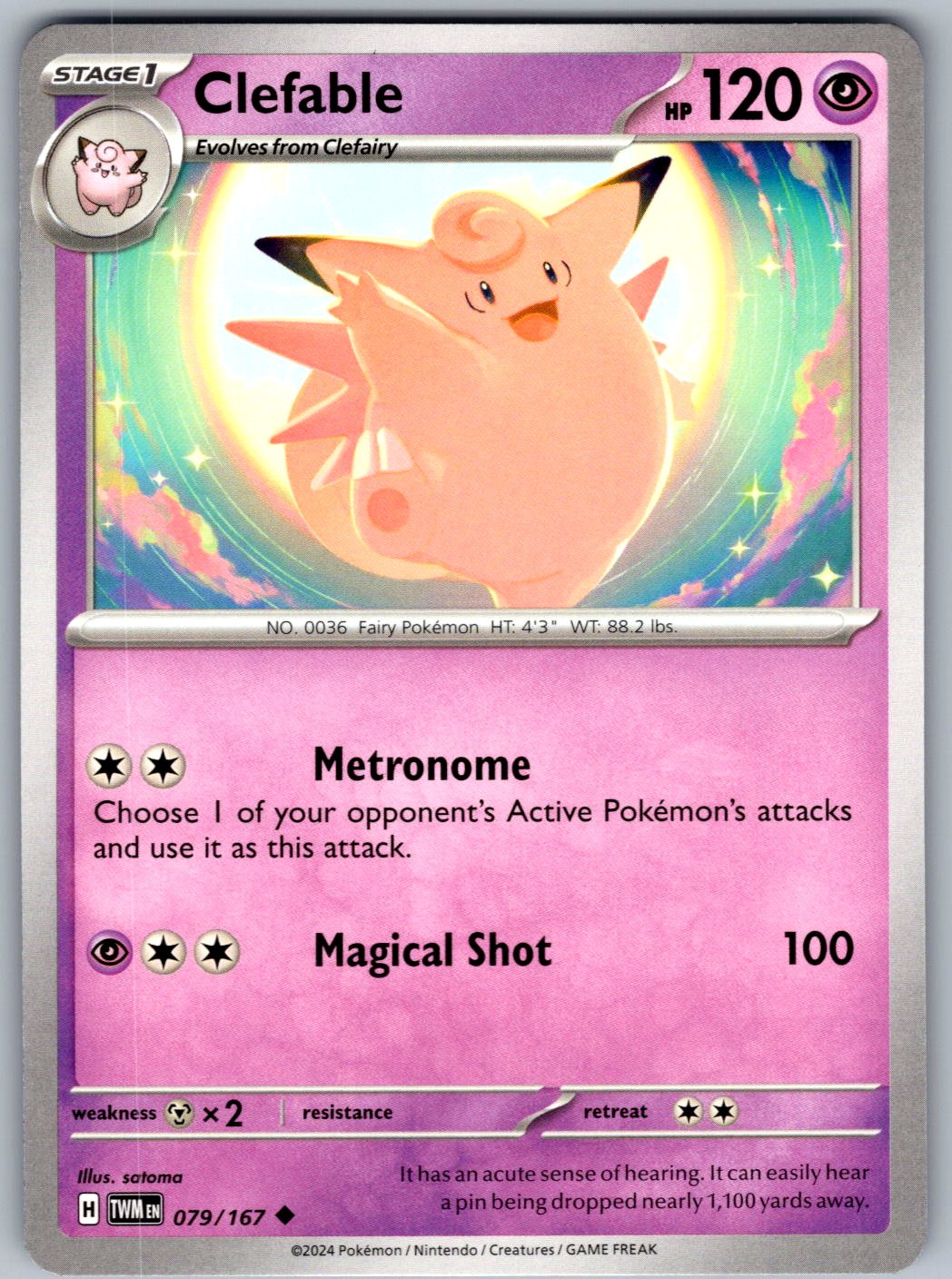 Clefable 079/167 Twilight Masquerade Pokemon