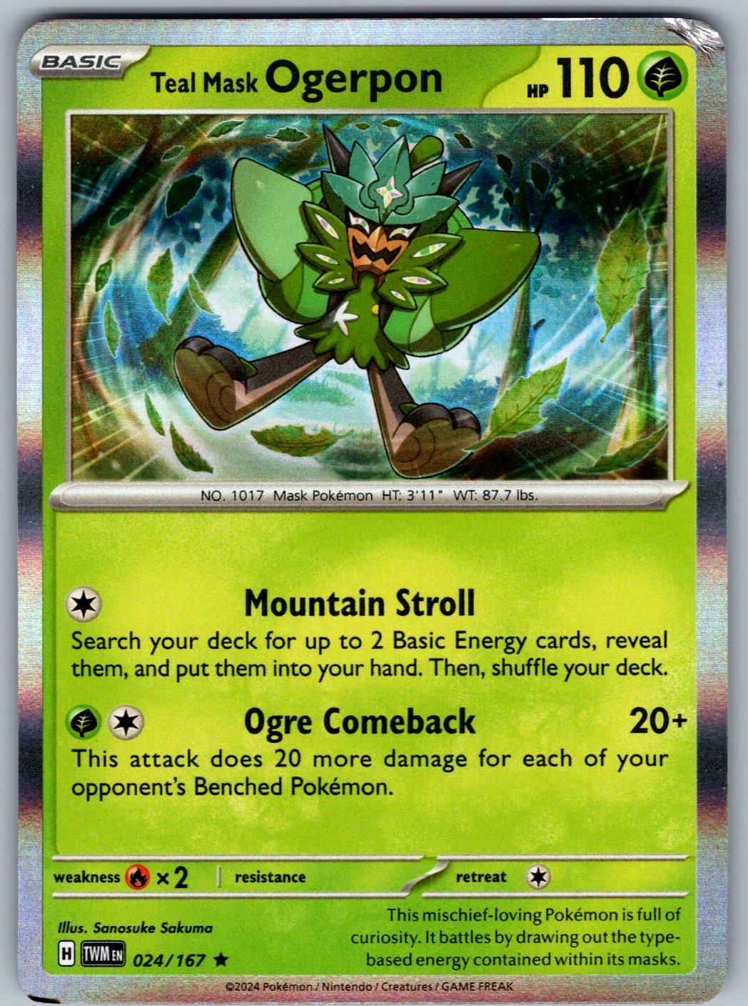 Teal Mask Ogerpon 024/167 Twilight Masquerade Pokemon Holo