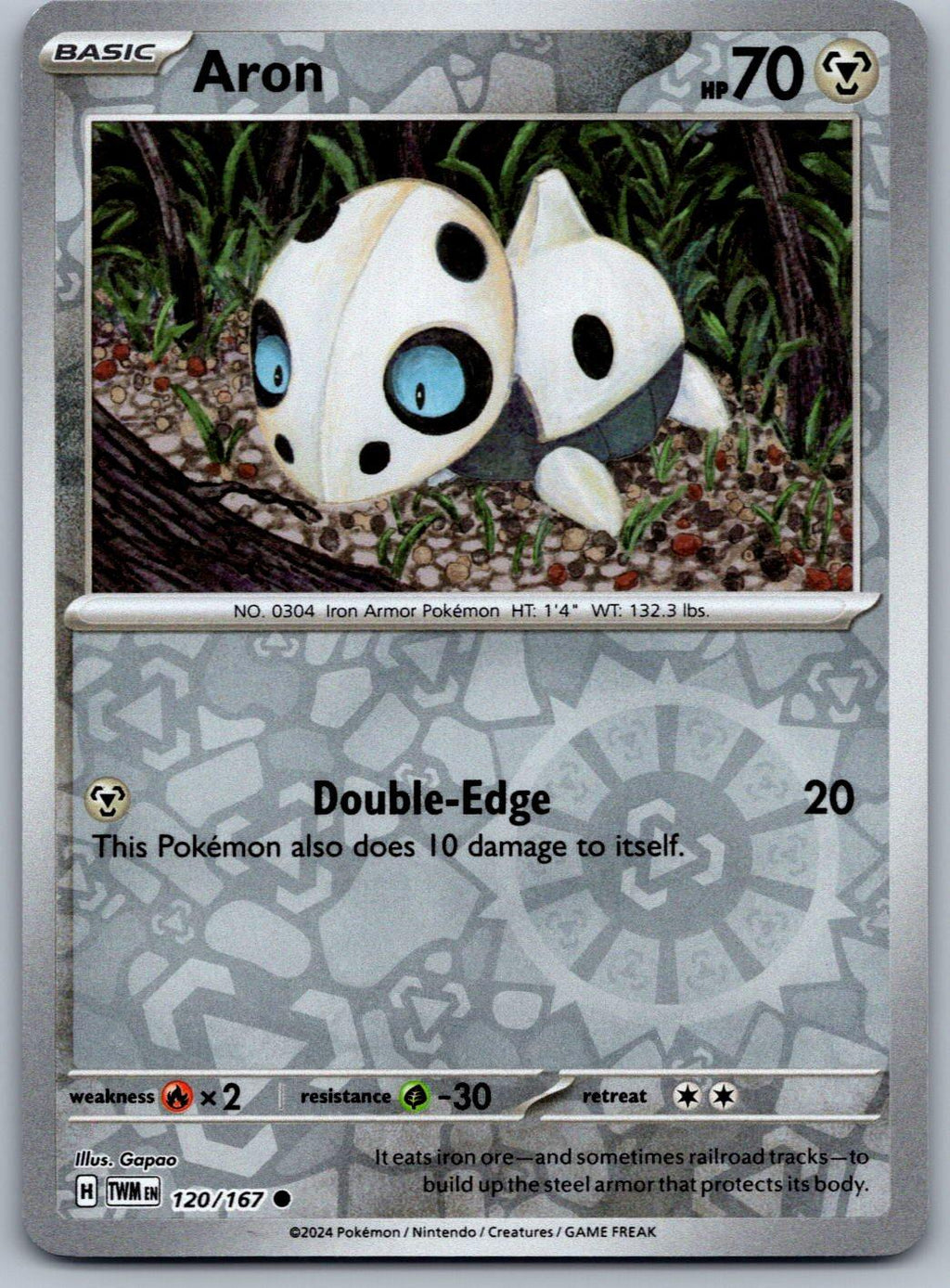 Aron 120/167 Twilight Masquerade Pokemon Reverse Holo