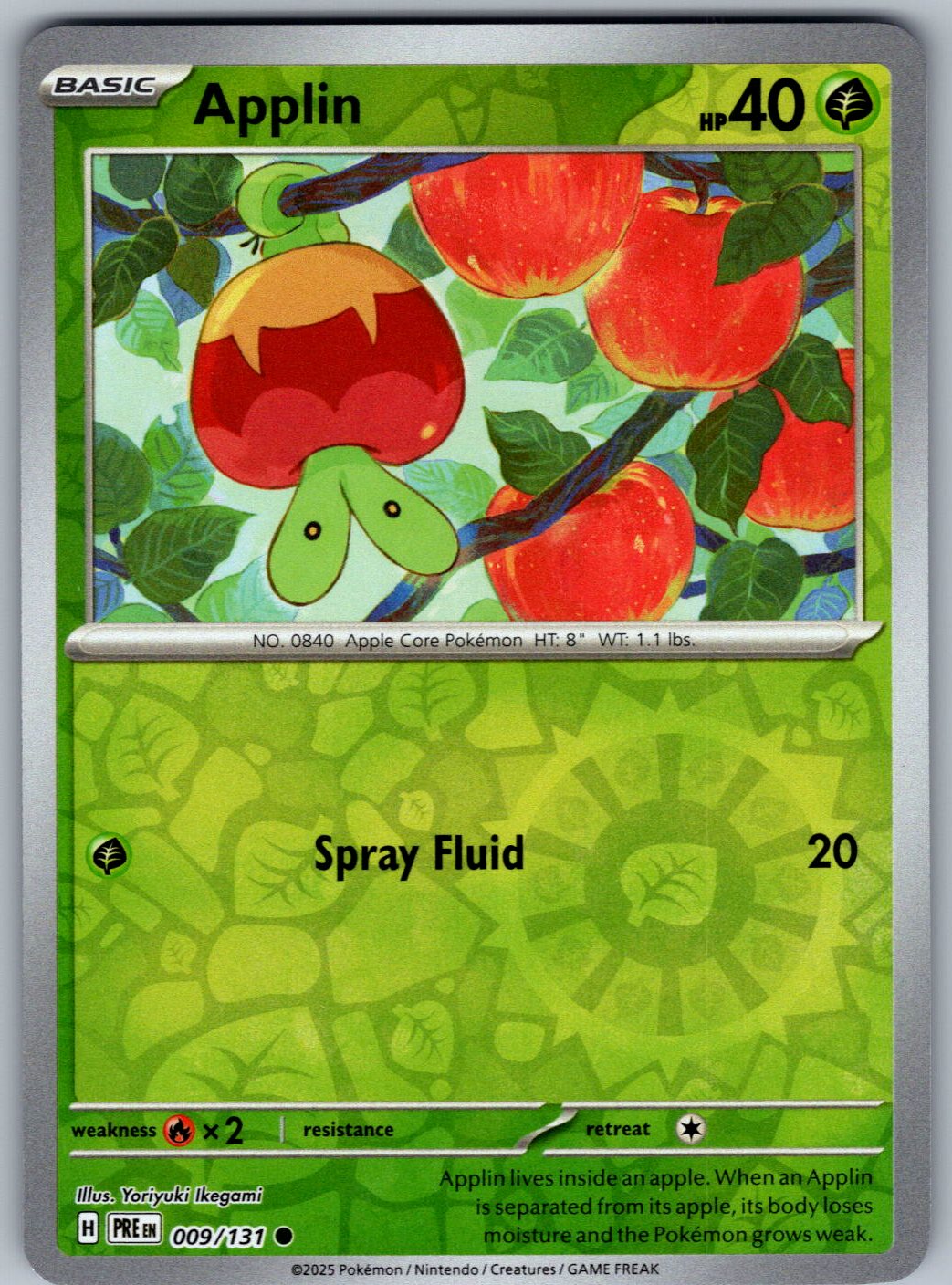Applin 009/131 Prismatic Evolutions Pokemon Reverse Holo