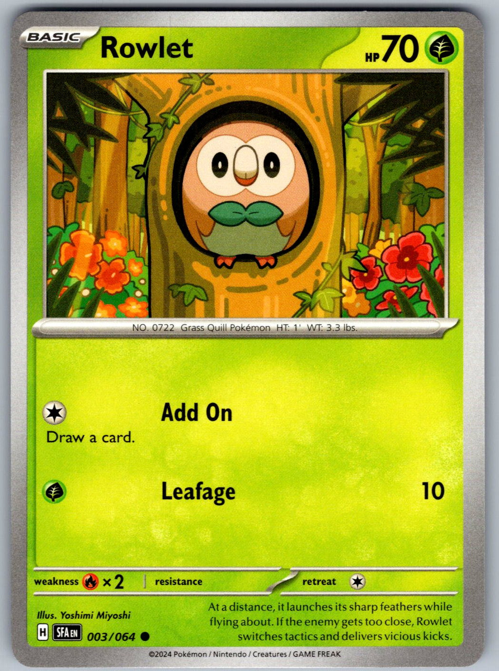 Rowlet 003/064 Shrouded Fable Pokemon