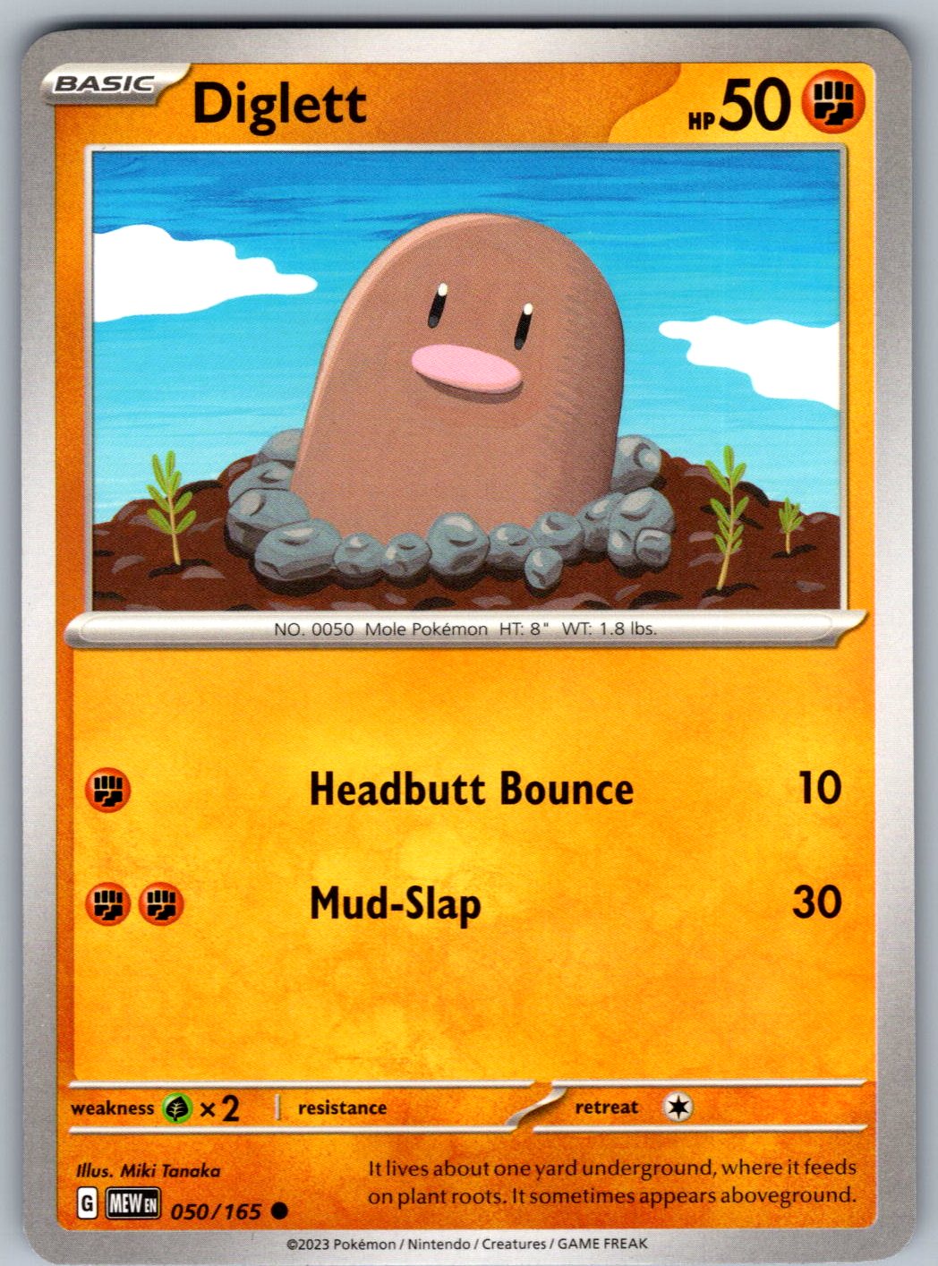 Diglett 050/165 151 Pokemon