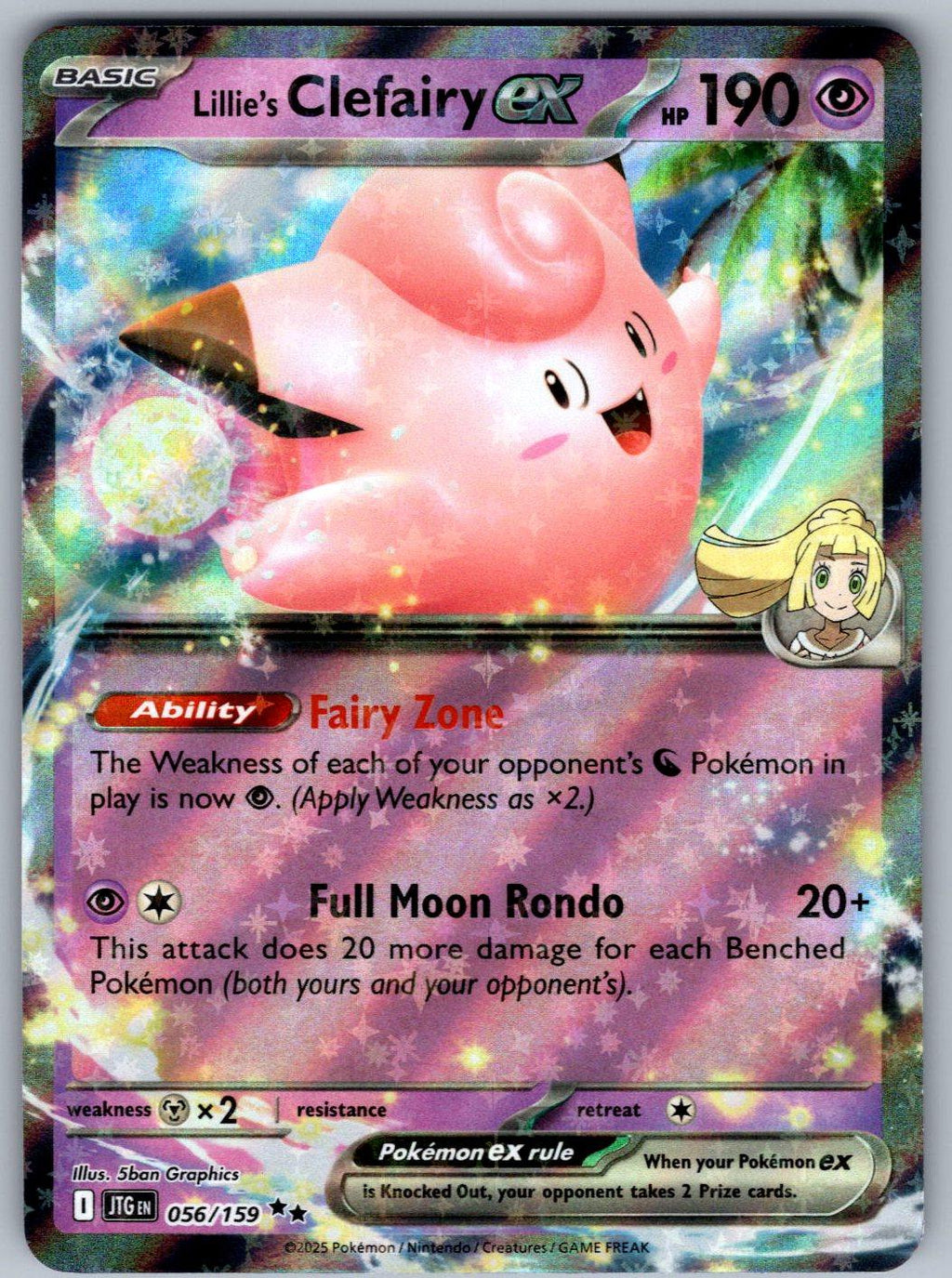 Lillie's Clefairy ex 056/159 Journey Together Pokemon Holo