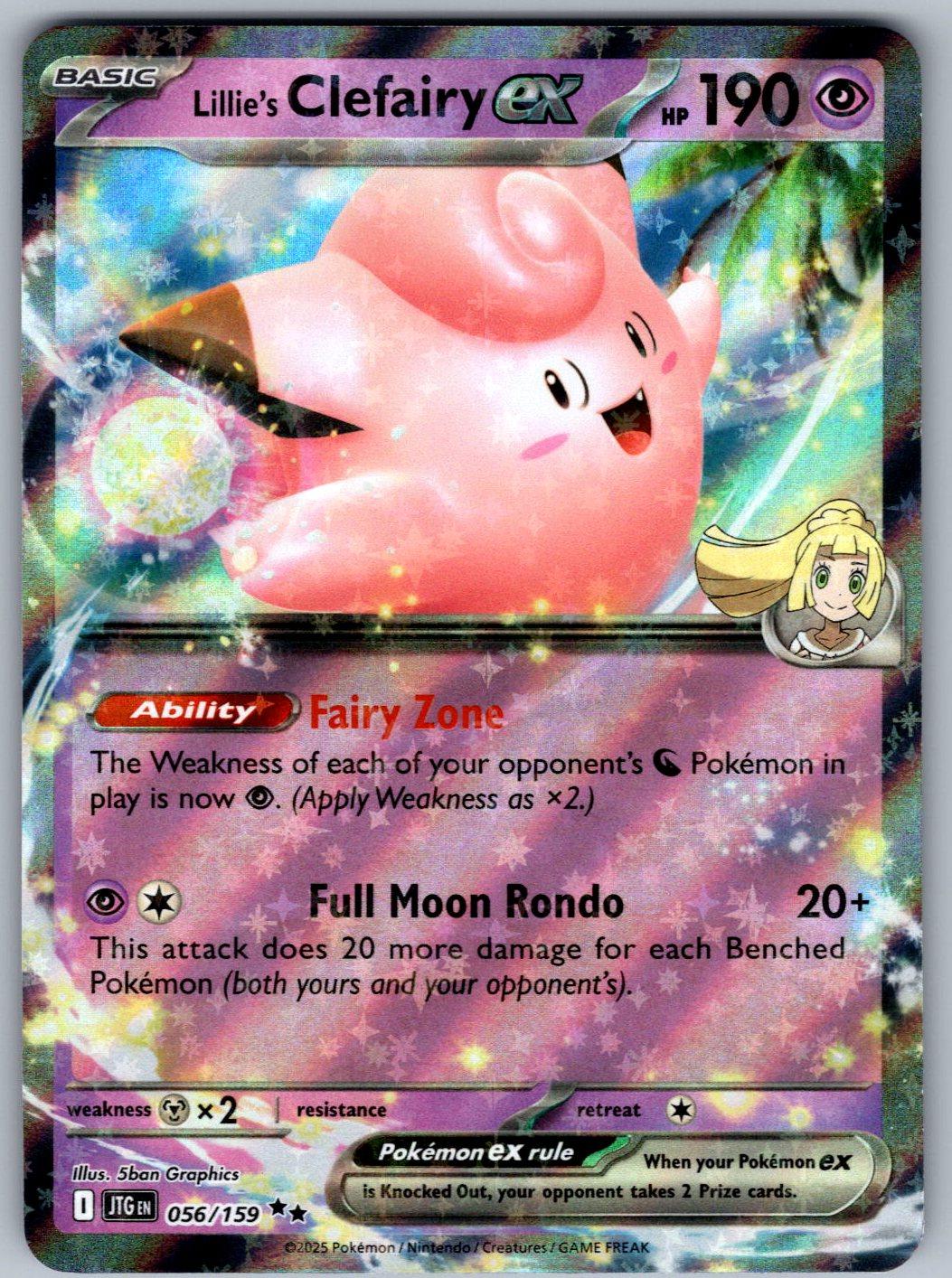 Lillie's Clefairy ex 056/159 Journey Together Pokemon Holo